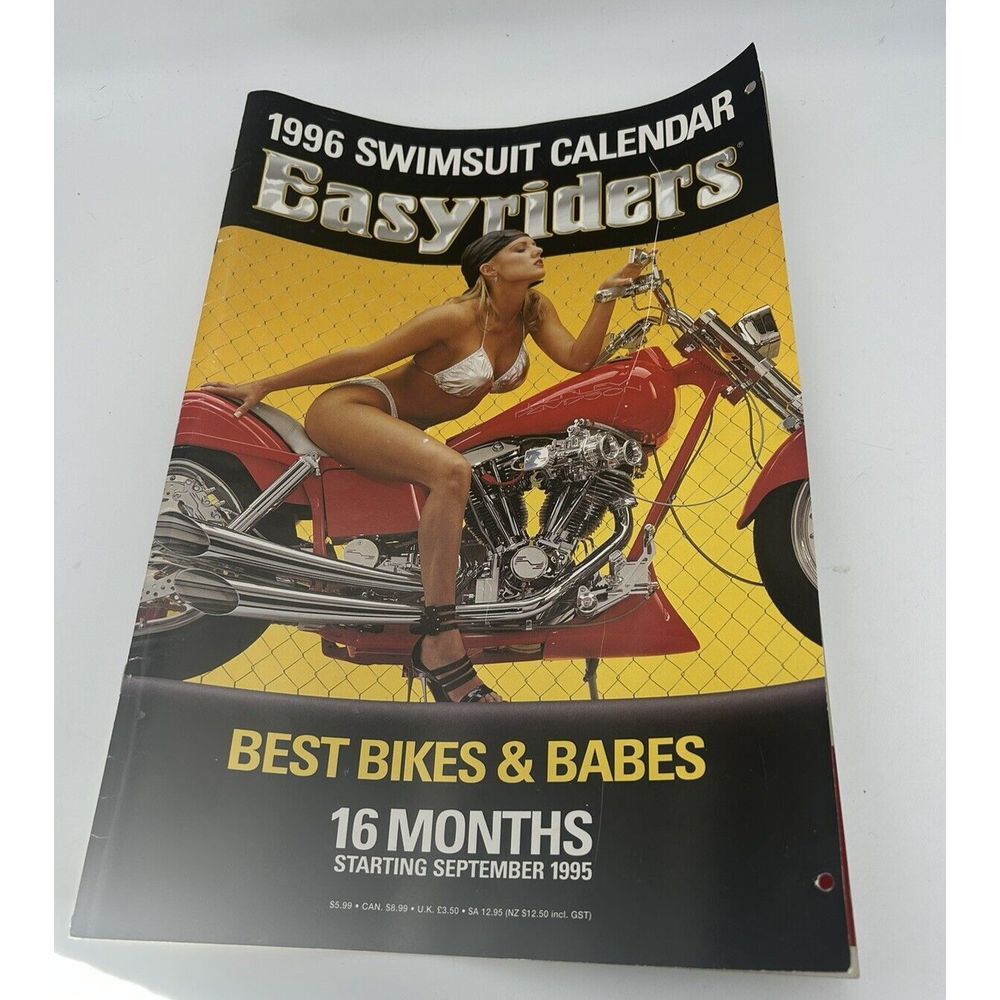 1996 Easyriders Swimsuit Calendar  - Great Condition‎ Fun Bikini Photos - Glossy